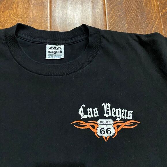 Pro 5 Las Vegas Route 66 The Mother Road Motorcycle Black Tee Men's Size XL - Picture 3 of 8